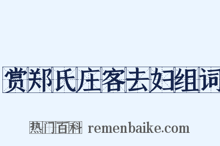 赏郑氏庄客去妇组词是什么意思的图片